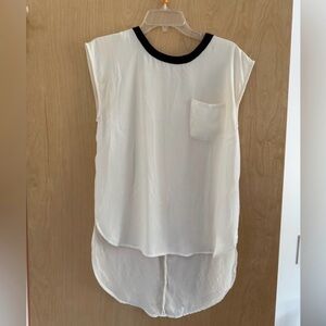 Forever 21 Cream Blouse with Black Trim
